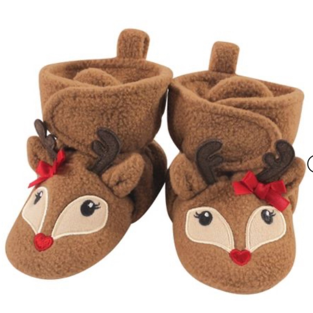 Hudson Baby Girl Reindeer Fleece Booties